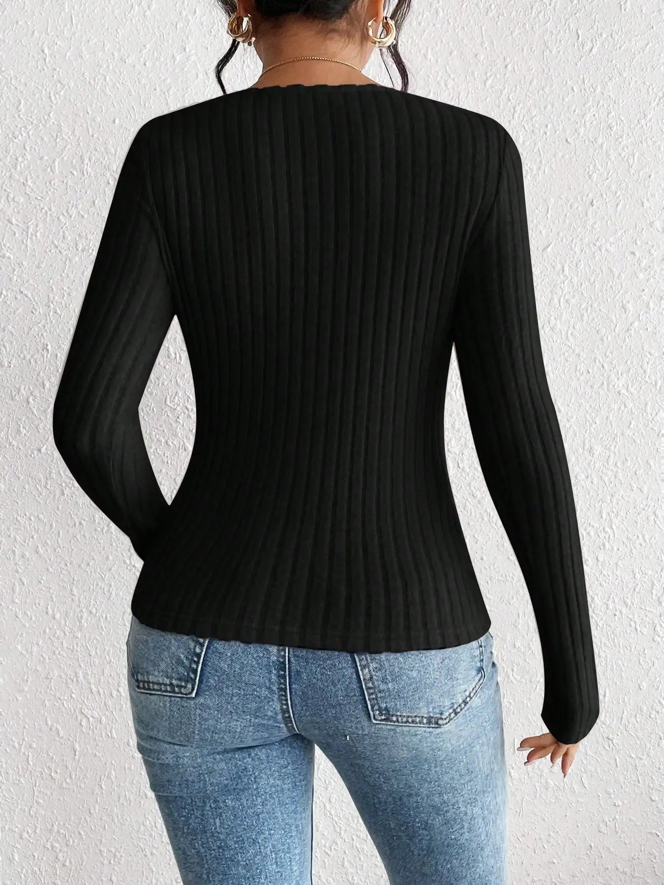 Strickshirt mit Rautenkragen